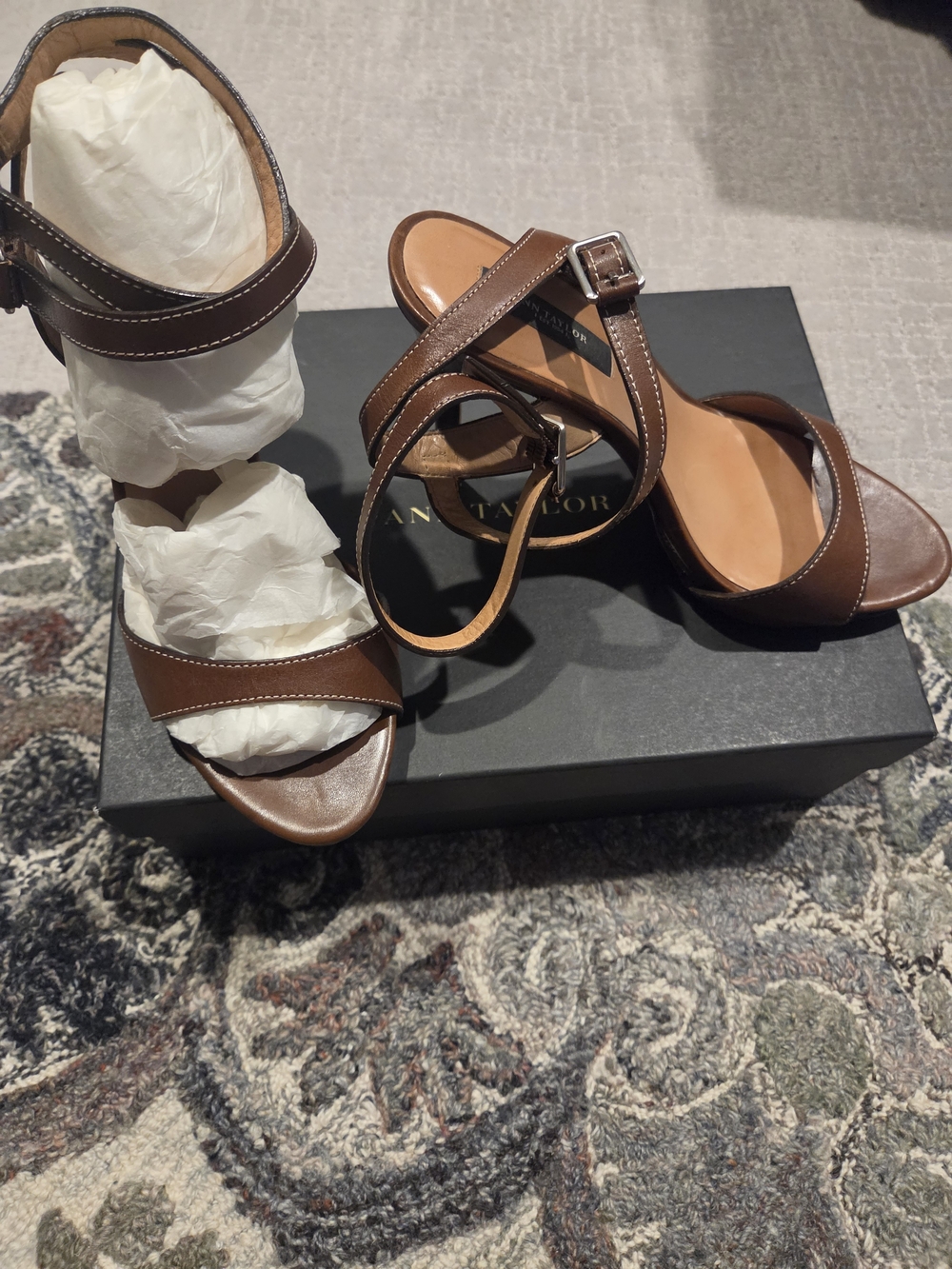 Classic Brown Leather Ankle-Strap Sandal